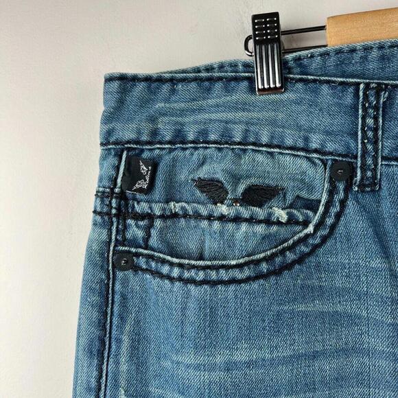 Robins Jean Straight Born To Be Wild Loose Straight Made In USA 38x33 - Picture 5 of 9